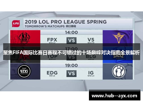 聚焦FIFA国际比赛日赛程不可错过的十场巅峰对决指南全景解析 聚焦FIFA国际比赛日赛程不可错过的十场巅峰对决指南全景解析